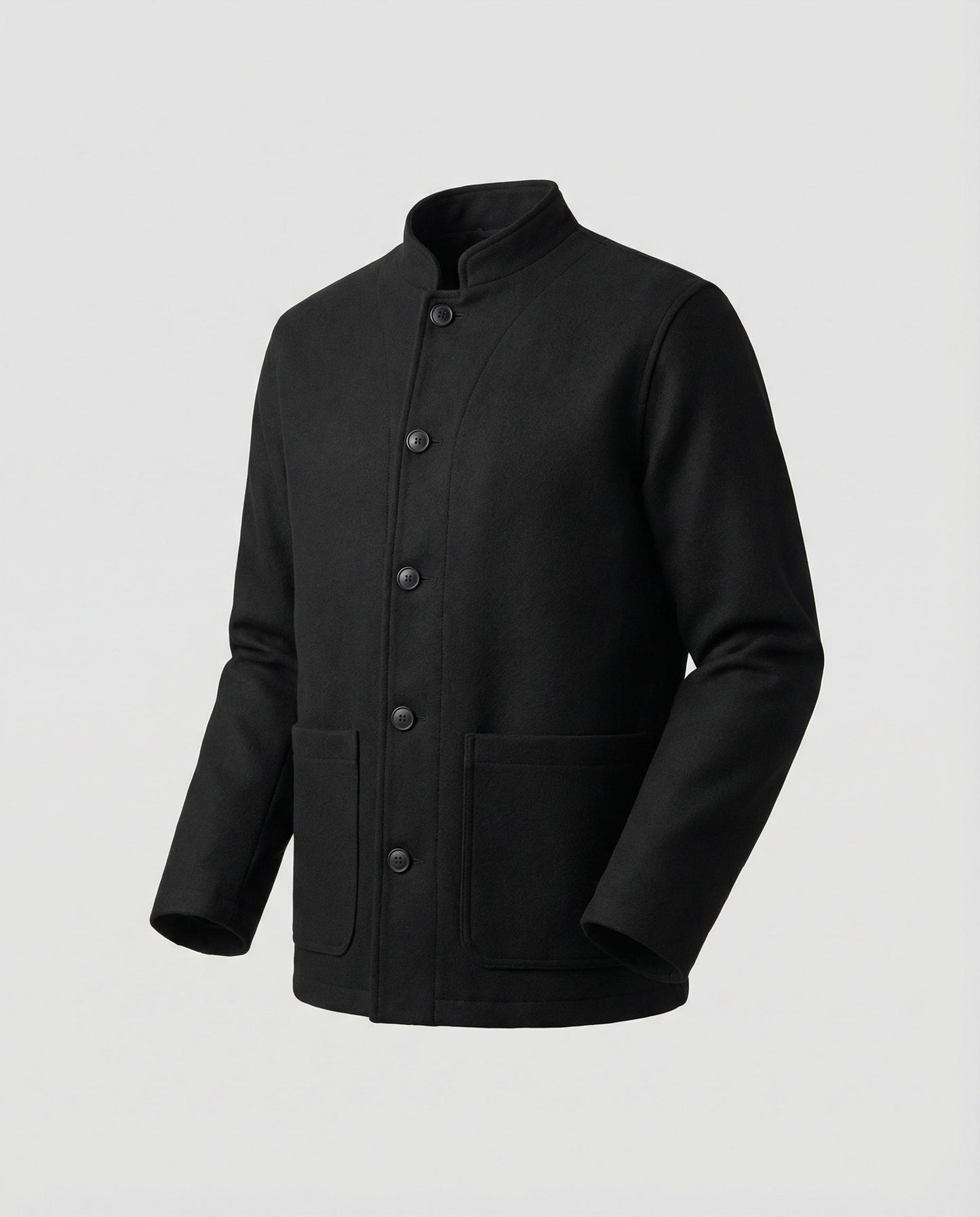 Herren Blazer Slim Fit Wollmix Rundhals Modern