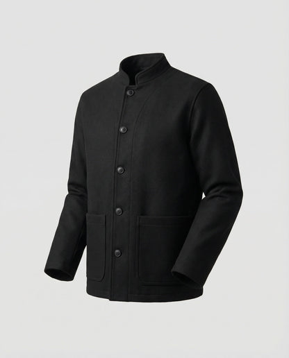 Herren Blazer Slim Fit Wollmix Rundhals Modern