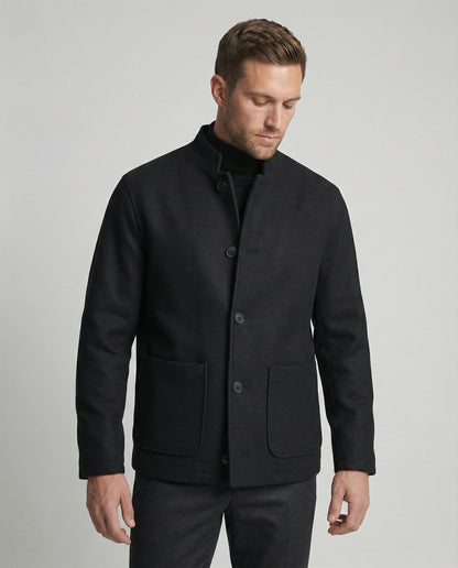 Herren Blazer Slim Fit Wollmix Rundhals Modern - BerlinGlamour