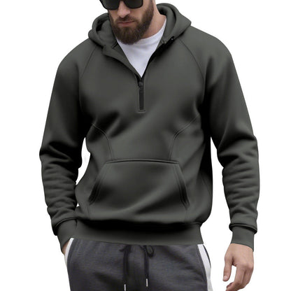 Herren Kapuzensweater Reißverschluss Kängurutasche Sportlich