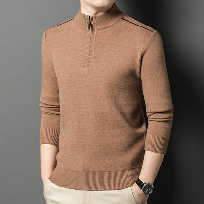 Herren Pullover Stehkragen Eleganter HalbReißverschluss Modern