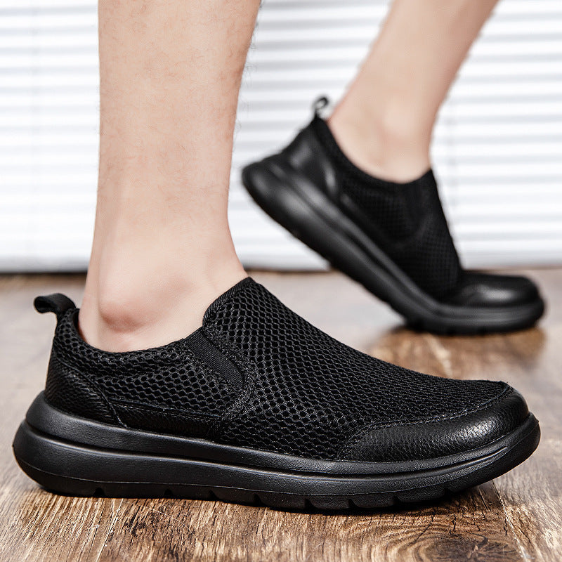 Damen Sneaker Bequem Atmungsaktiv Slip-On Schwarz