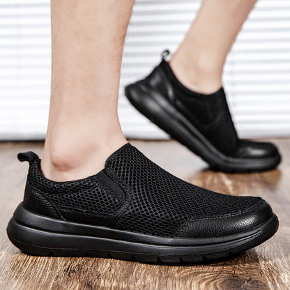 Damen Sneaker Bequem Atmungsaktiv Slip-On Schwarz