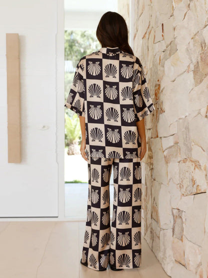 Schickes Zweiteiliges Co-Ord Set Bedruckt Modern Frauen