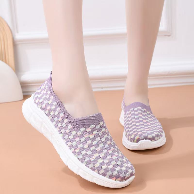 Damen Sneaker Slip-On Weich Bequem Schnürlos