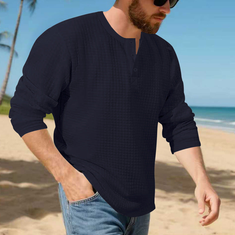 Herren Langarmshirt Modern Strukturiert Berlin Stil