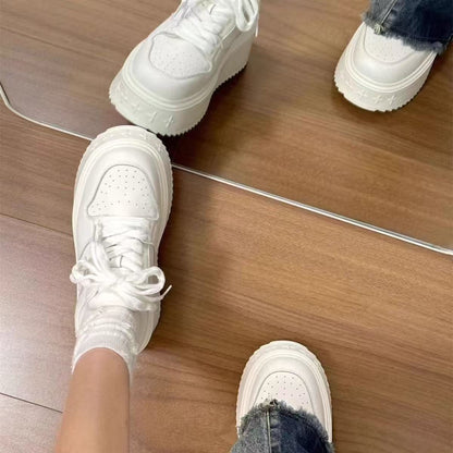 Damen Sneaker Plattform Schuhe Hoch mit Weichem Innenfutter