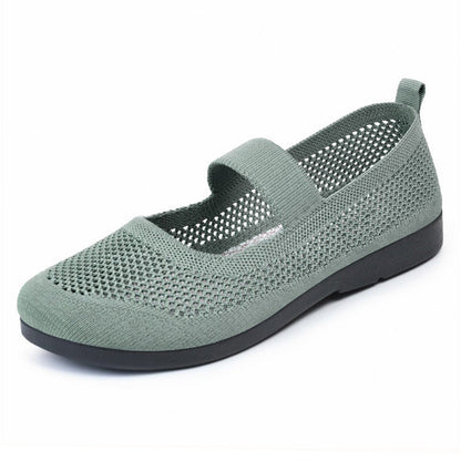 Damen Ballerinas atmungsaktiv Strick elastisch