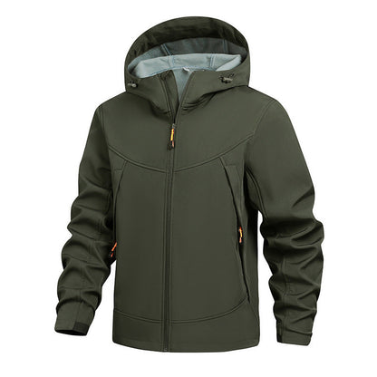 Herren Funktionsjacke Wasserabweisend Verstellbare Kapuze Sportlich