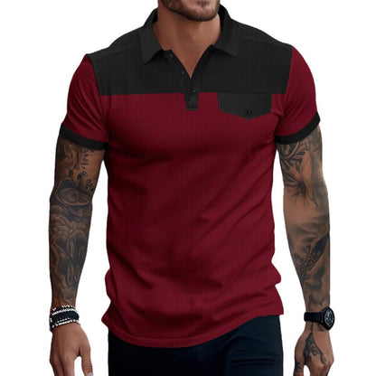 Herren Poloshirt Modern Blockdesign Slim Fit