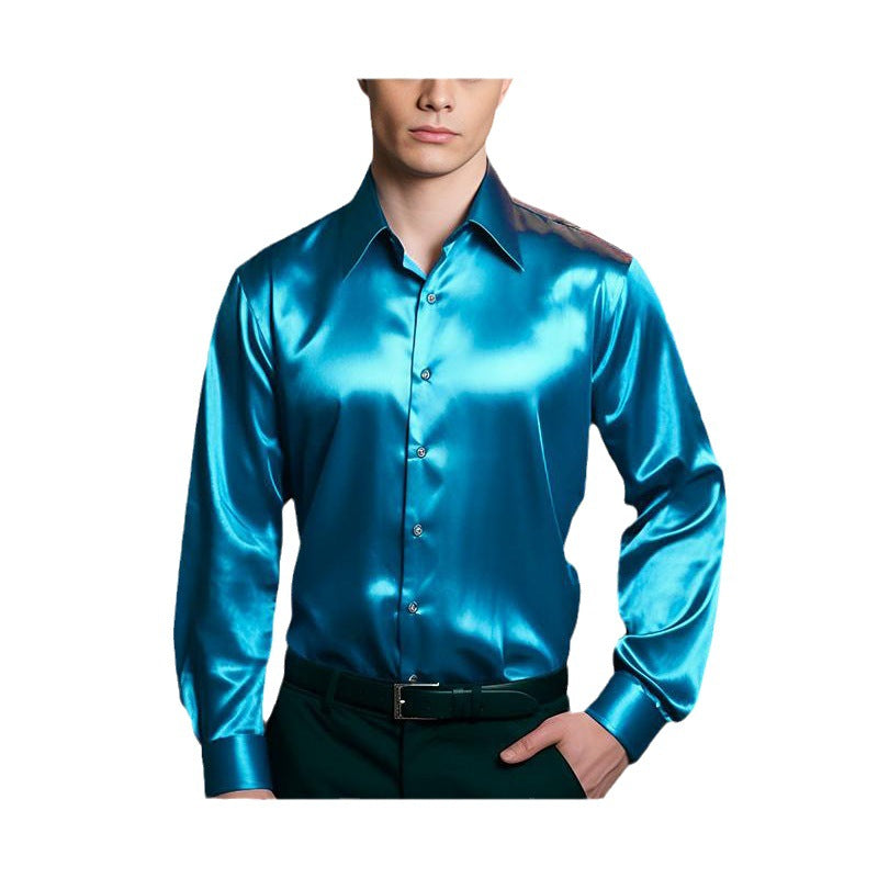 Herren Hemd Modern Satin Glänzend SlimFit