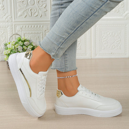 Damen Sneaker Komfortabel Glänzend Modisch