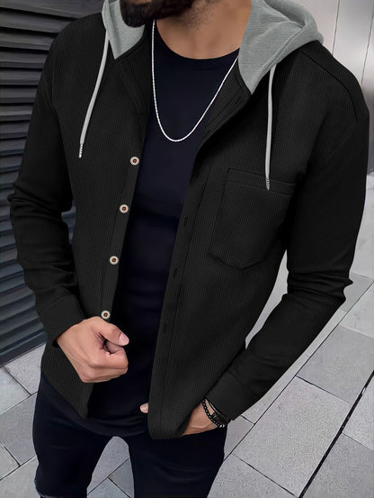 Herren Hoodie Kapuze Strukturiertes Design Streetwear