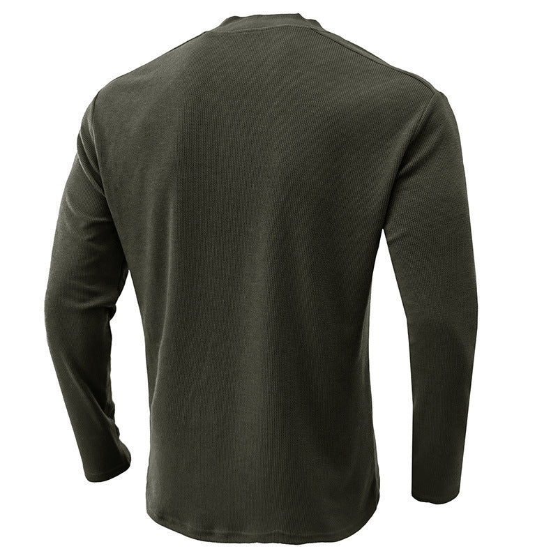Herren Langarmshirt Gestreift Kragen Modern