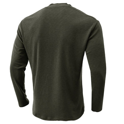 Herren Langarmshirt Gestreift Kragen Modern