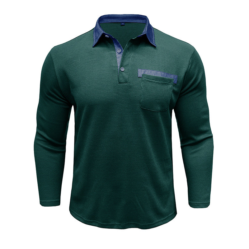 Herren Polohemd Langarm Modern Eleganter Stil