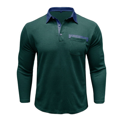 Herren Polohemd Langarm Modern Eleganter Stil
