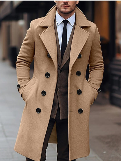 Herren Wollmantel Klassisch Winterwarm Elegant
