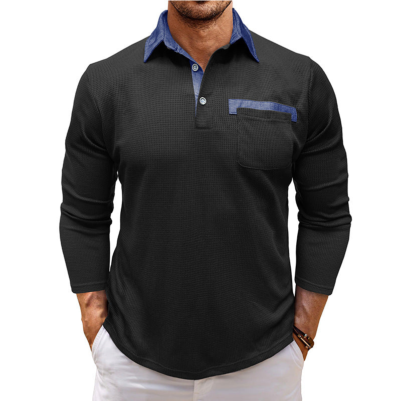 Herren Polohemd Langarm Modern Eleganter Stil - BerlinGlamour