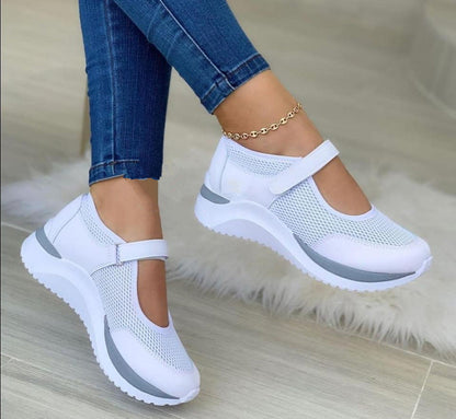 Damen Sneaker atmungsaktiv Mesh Bequem Verstellbar