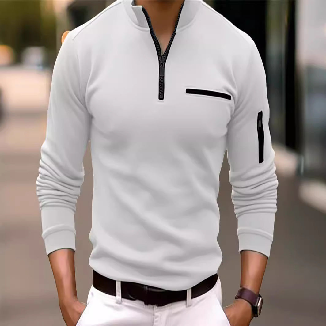 Herren Pullover Praktisch mit Reißverschluss und Taschen