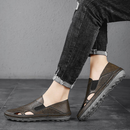 Damen Leder Slipper Bequem Luftig Sommer