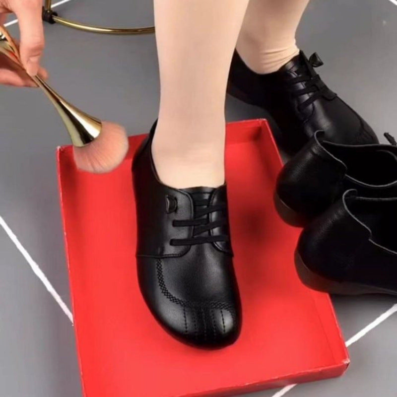 Ballerinas Damen Bequem Schnürsenkel Schwarz Mode - BerlinGlamour