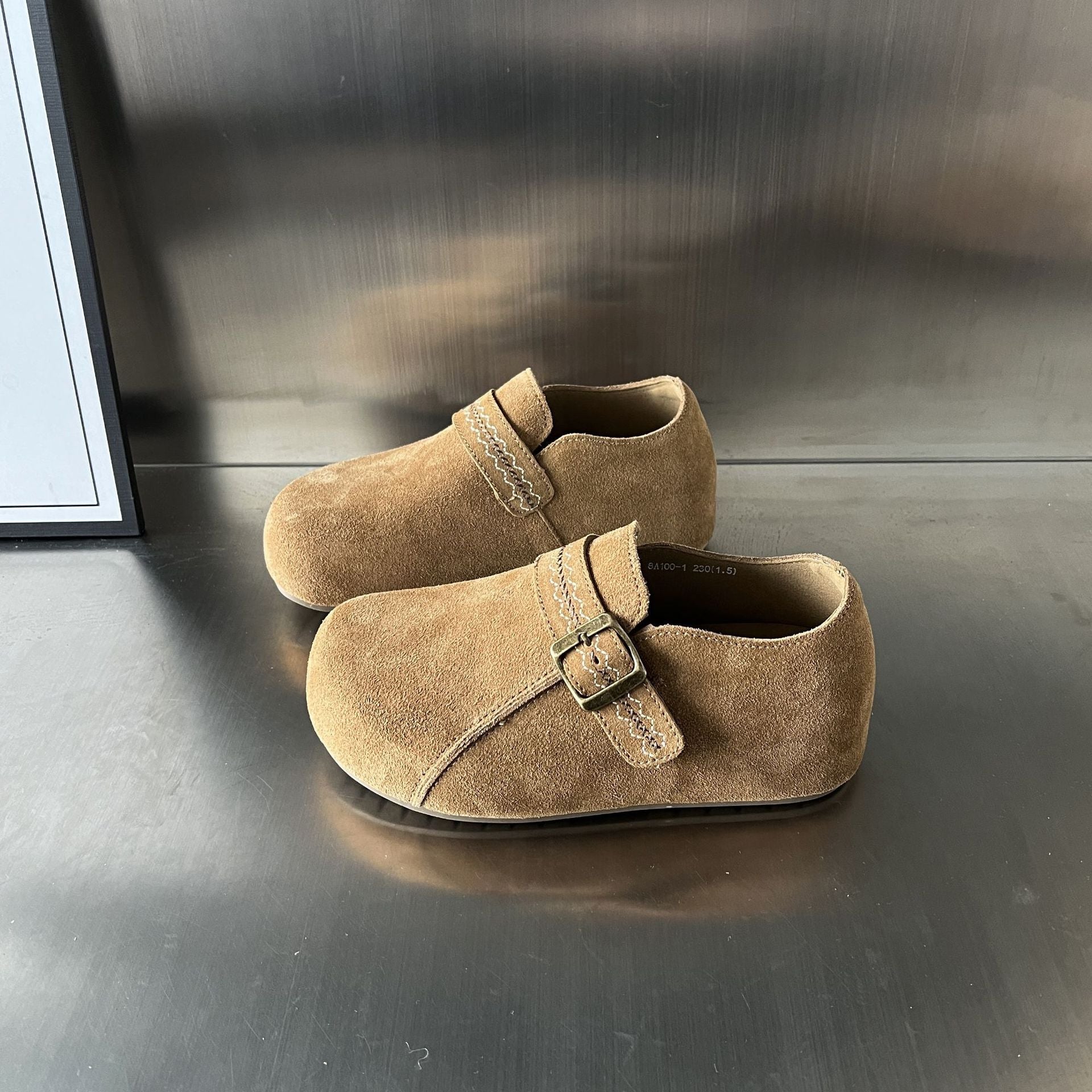 Damen Clogs Wildleder Bequem Verstellbarer Riemen - BerlinGlamour