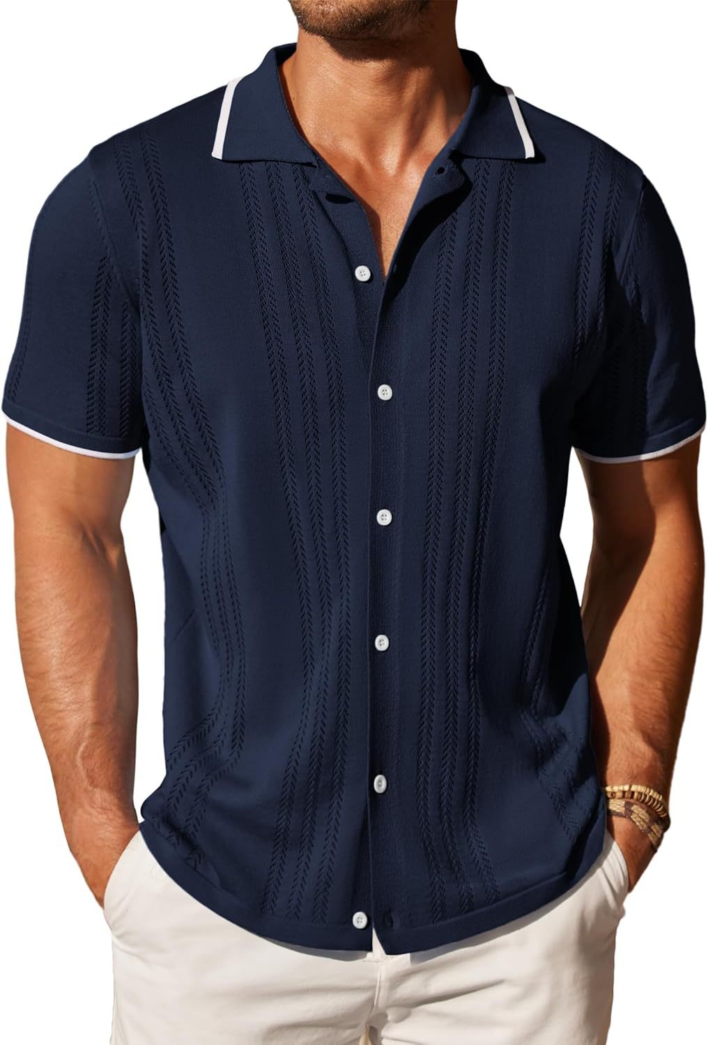 Herren Kurzarmhemd Elegantes Muster Berlin Style