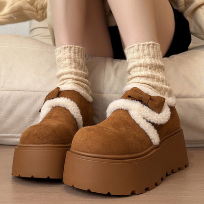 Damen Clogs Flauschig Bequem mit Schleife