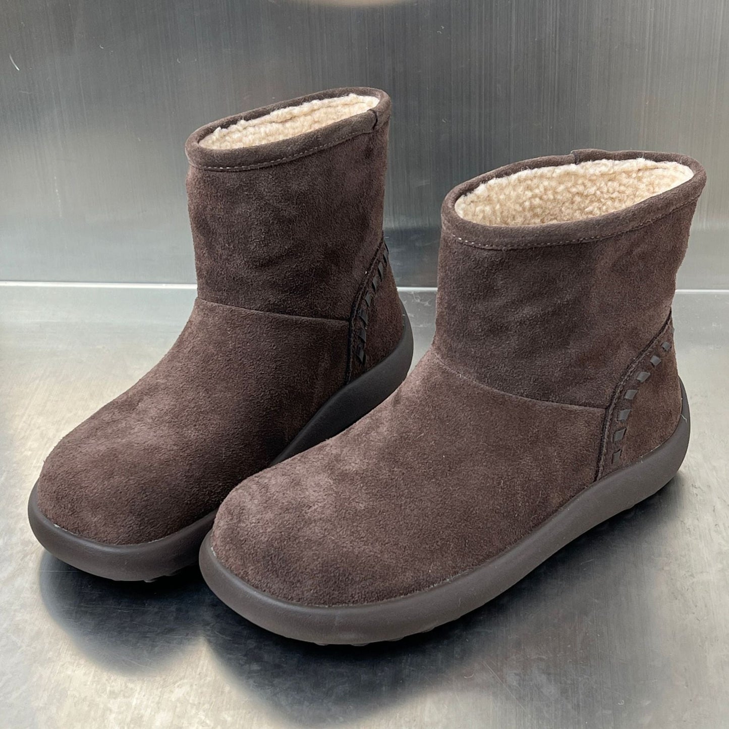 Damen Winterstiefel Bequem Wildleder Kuschelig Warm