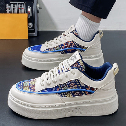 Damen Plateau Sneaker Bequem Mit Dämpfung Weiß