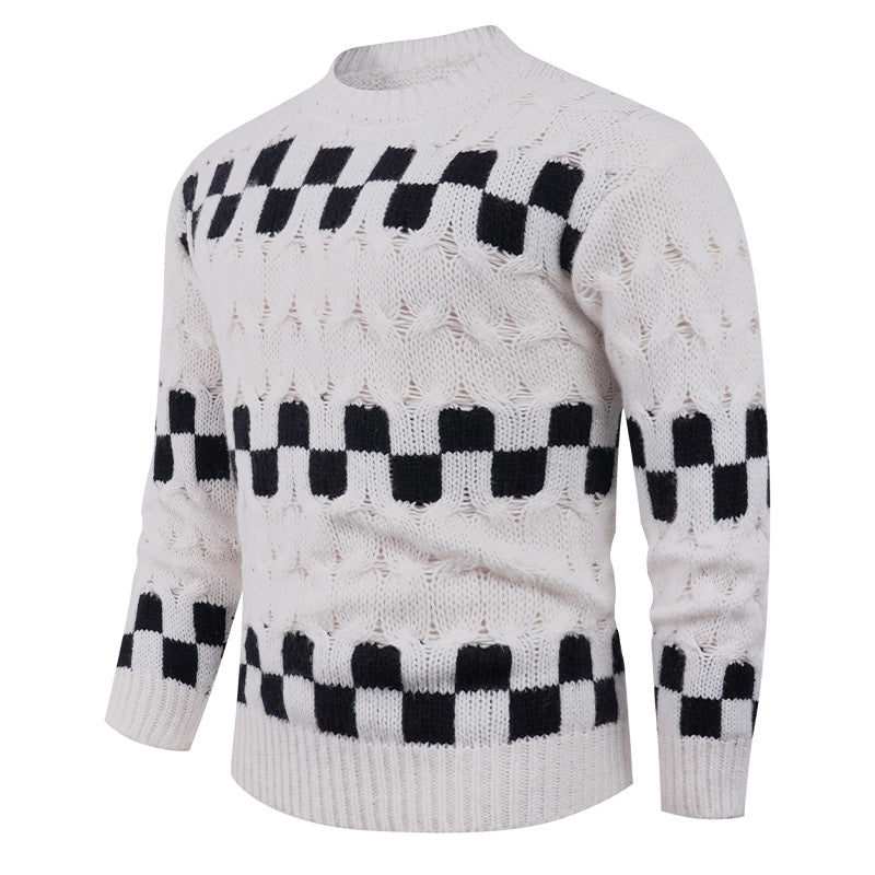 Herren Strickpullover Geometrisch Modern Hochkragen - BerlinGlamour