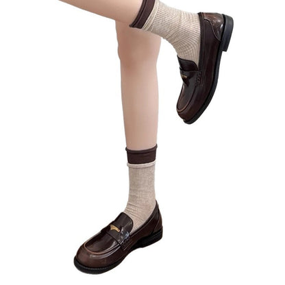 Damen Mokassins Elegante Gold Schnalle Schuhe