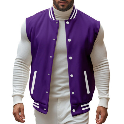Herren Baseballjacke Sportlich Mit Taschen Kontrast