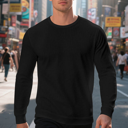 BerlinGlamour Herren lässiger Rundhalspullover mit strukturiertem Design
