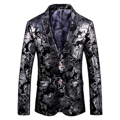 Herren Smokingsanzug Blazer Elegant mit Pailletten Muster