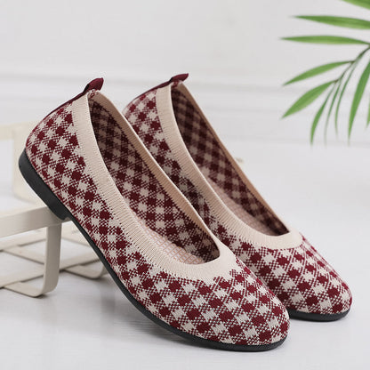 Damen Ballerinas Atmungsaktiv Strick Oberteil Modisch