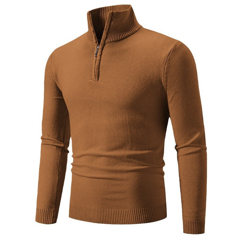 Herren Pullover Stehkragen Kurzreißverschluss Modern
