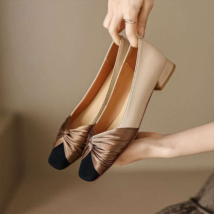 Damen Ballerinas Bequem Elegant mit Schleife