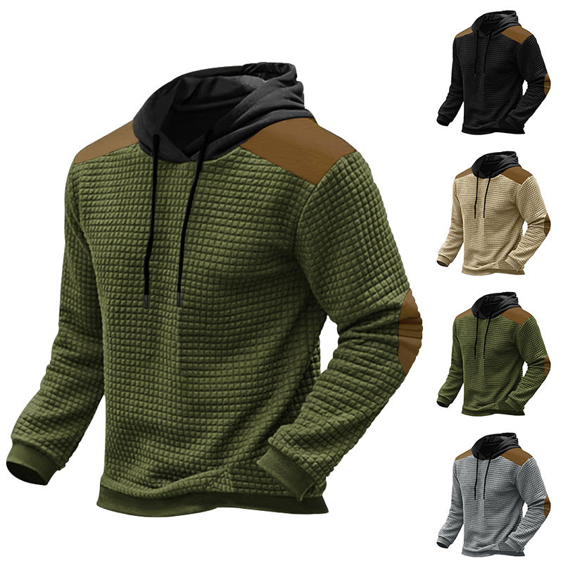 Herren Kapuzenpullover Strukturiert Kontrast Details Modern - BerlinGlamour