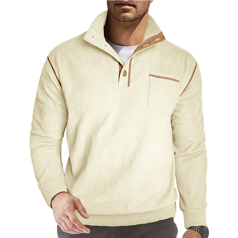 Herren Pulloverjacke Modern mit Kragen und Brusttasche