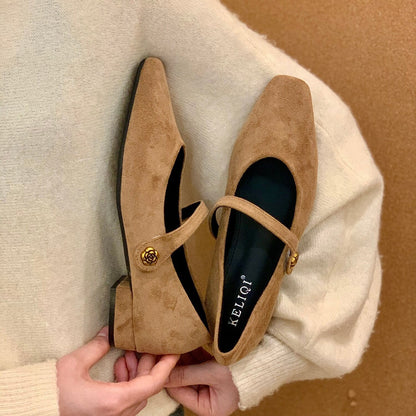 Elegante Damen Ballerinas Veloursleder Schwarz - BerlinGlamour