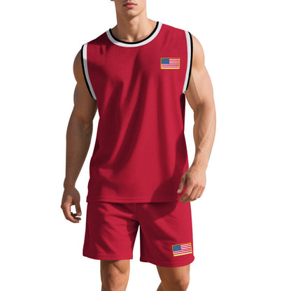 Herren Sportanzug Ärmellos Kurz ShortsFitness