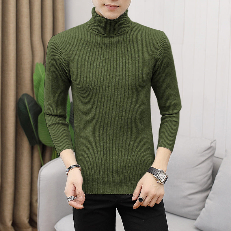 Herren Rollkragenpullover Feinrippstruktur Modern