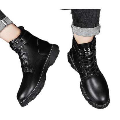 Herren Stiefel Robust Leder Schuhe Modern