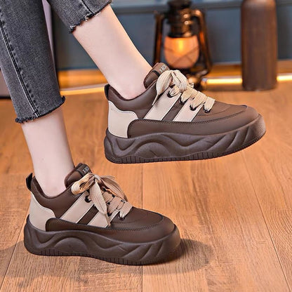 Damen Sneaker Chunky bequem gepolstert mit Schnürsenkel