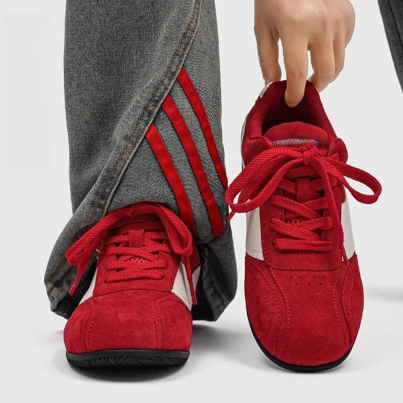 Damen Sneaker Sportlich Robust Wildleder Sohle