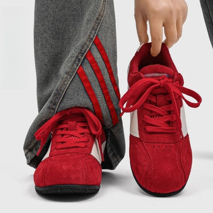 Damen Sneaker Sportlich Robust Wildleder Sohle
