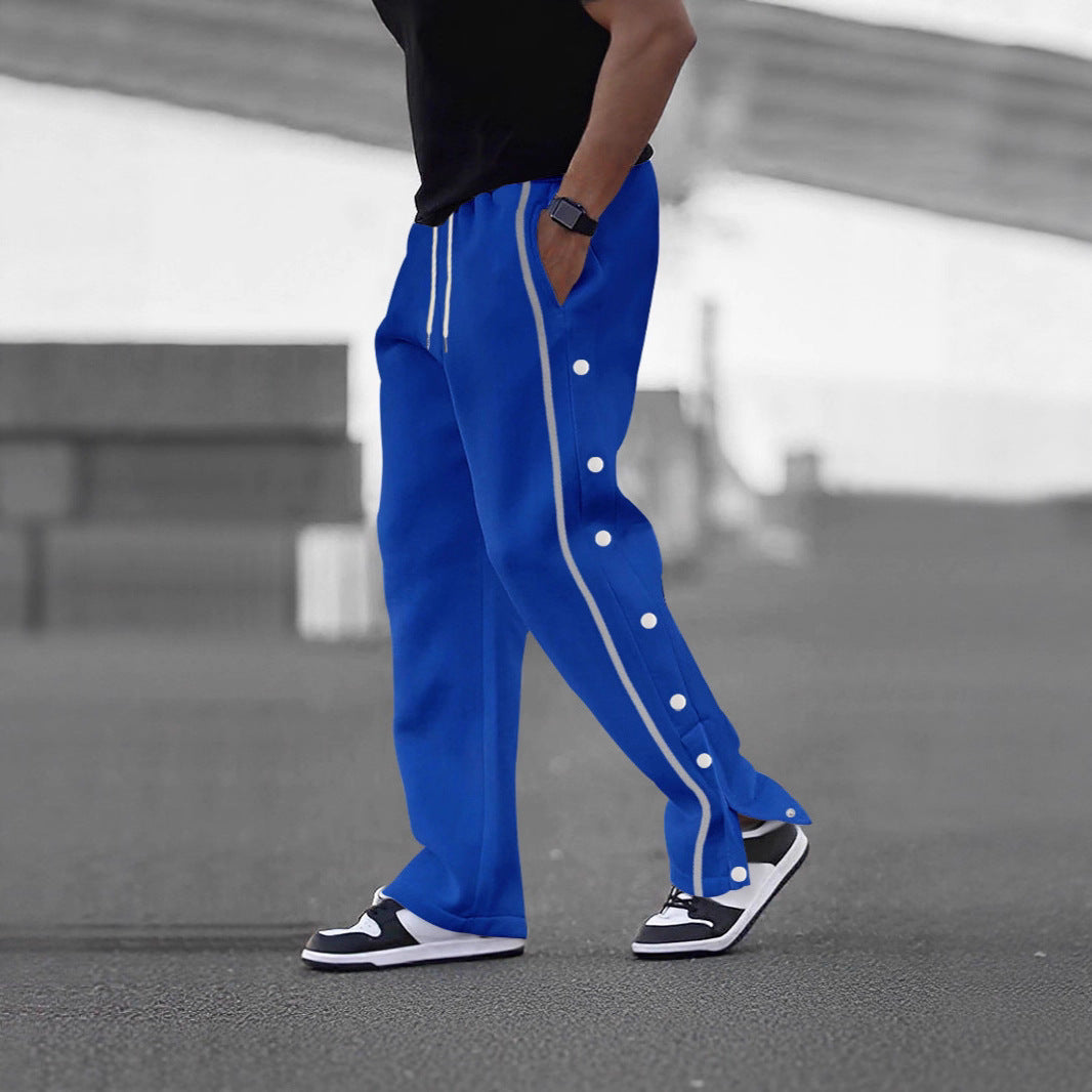Herren Jogginghose Sportlich mit Taschen und Druckknöpfen